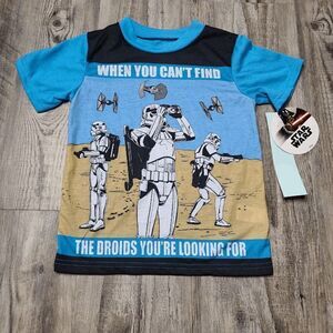 Boys Star Wars Pajama Top Blue Gray Size XS NEW NWT